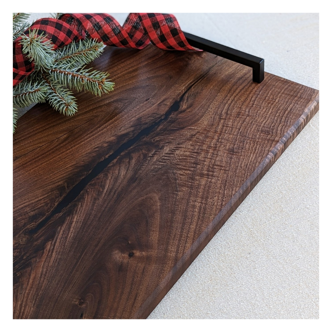 Walnut Charcuterie Board With Black Hardware