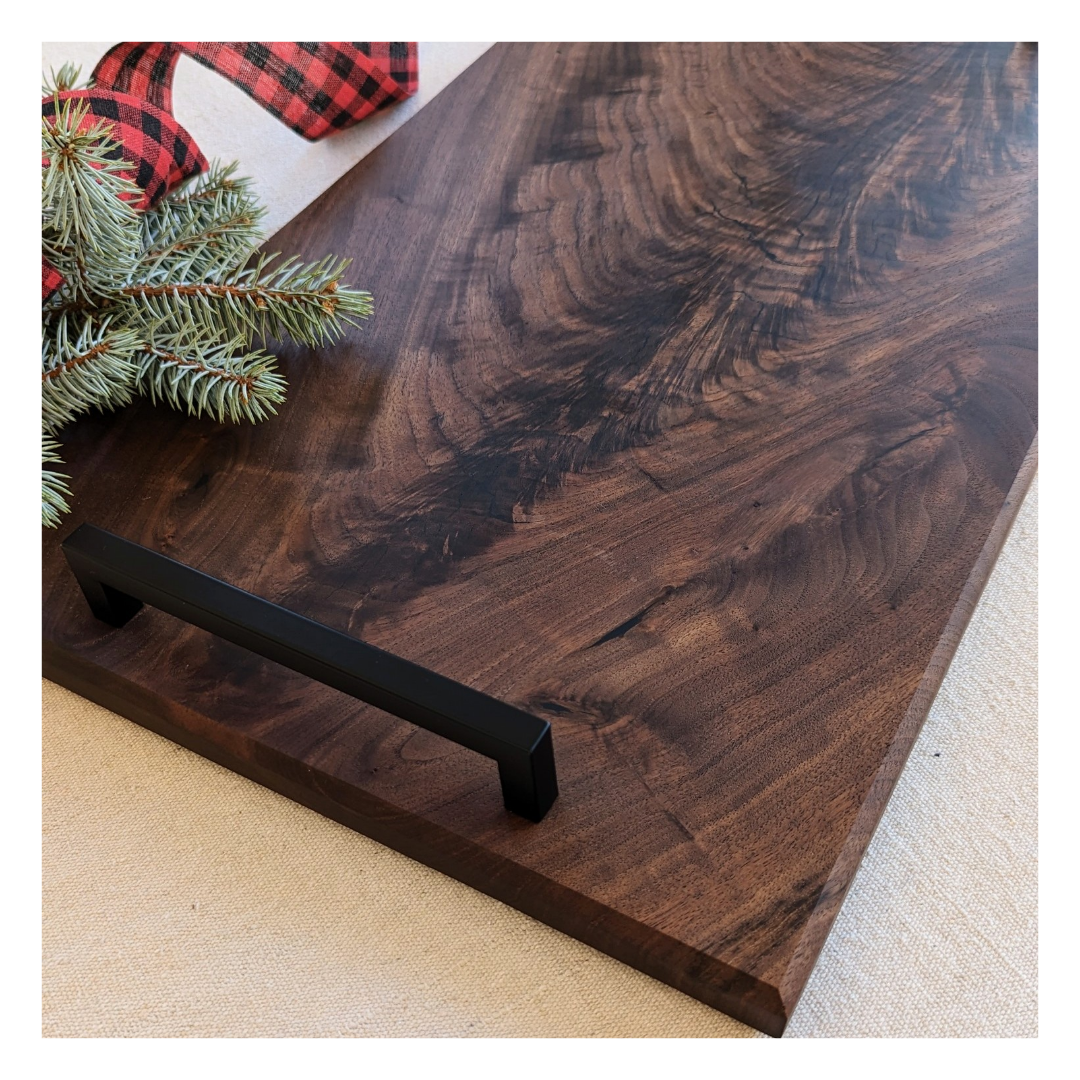 Walnut Charcuterie Board With Black Hardware