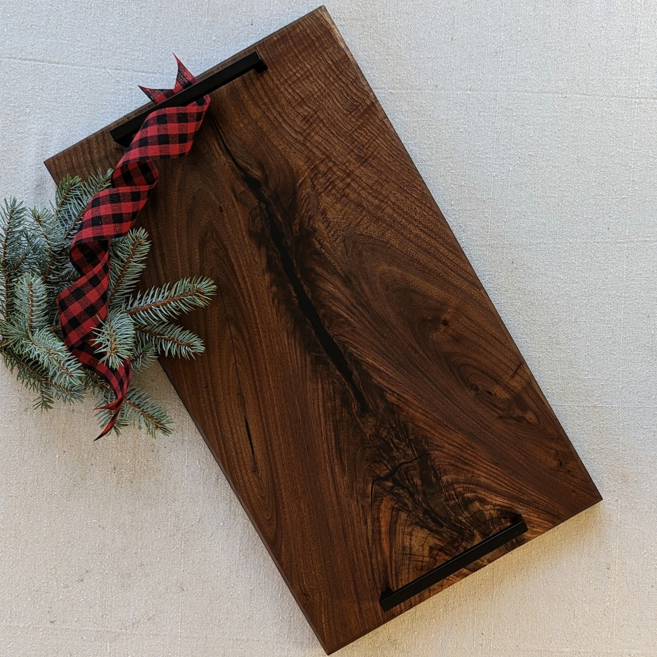 Walnut Charcuterie Board With Black Hardware